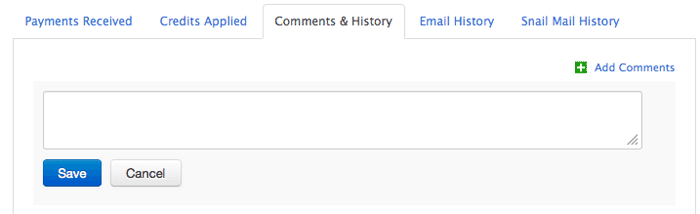 Invoice comments and history