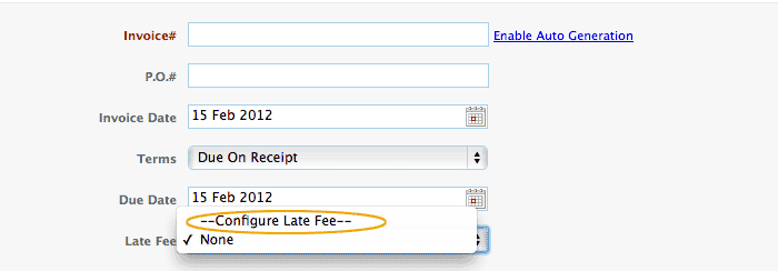 late fee configure