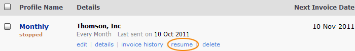 Select resume status