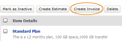 Select create invoice