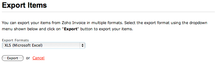 Export items