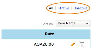 List items filters