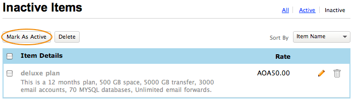 Select mark as active