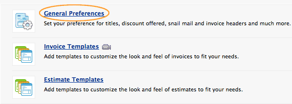Select general preferences 