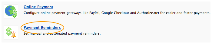 Select payment reminders