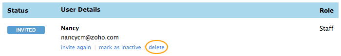 Select delete user
