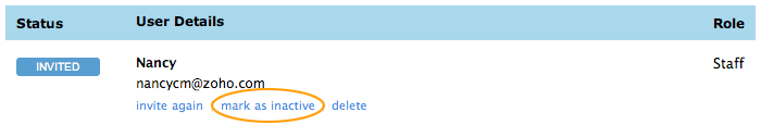 Select delete user