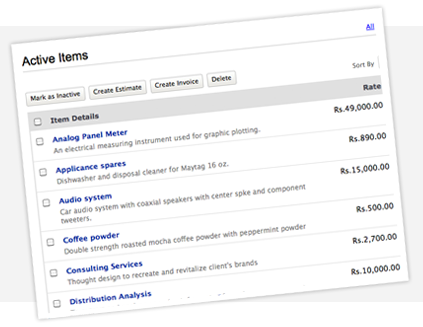 Manage items online
