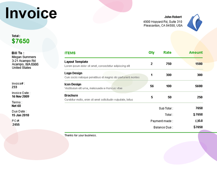 Invoice Template Freelance Designer   designers kit  freelance writing invoice template