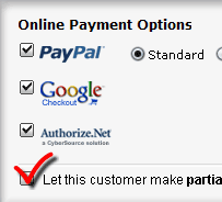 Receive Partial Payments Online