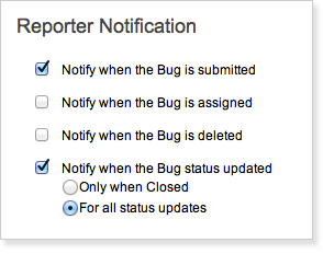 Reporter notifications