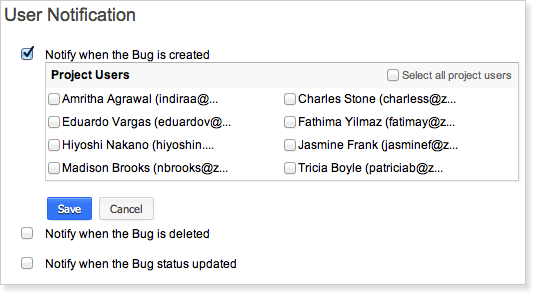 User notifications