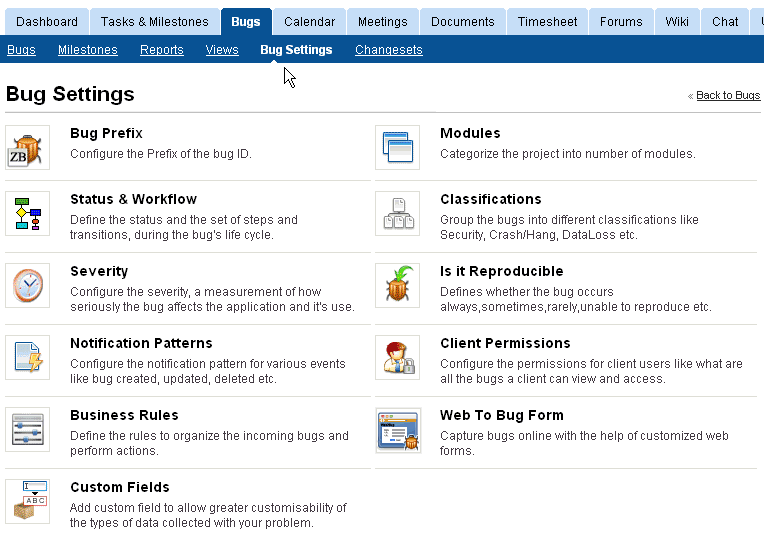 File Bugs via Web