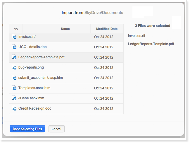 Import from Skydrive