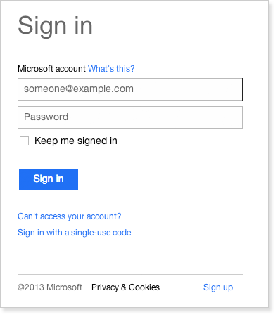 SkyDrive Login