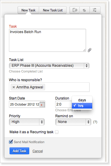 Add task duration