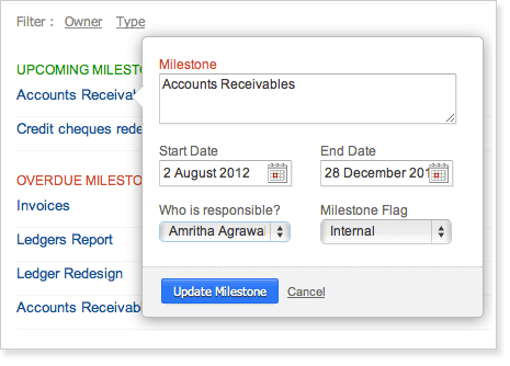 Edit milestones