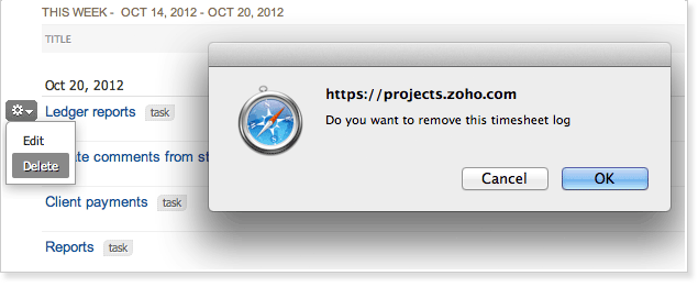 Delete log entries