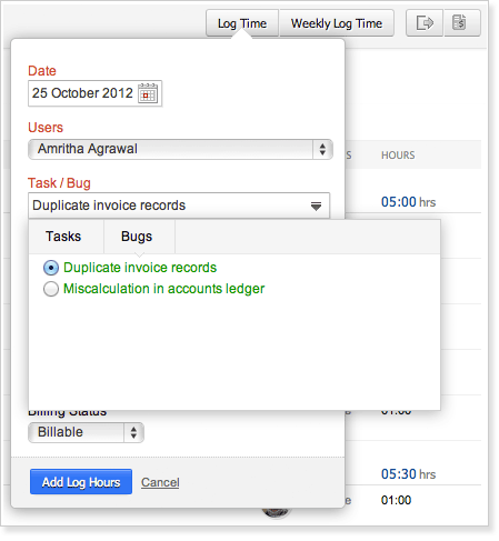 Log Time Entry from Bugs
