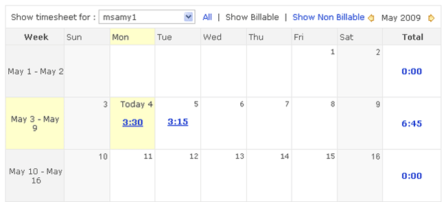 Show Billing Hours