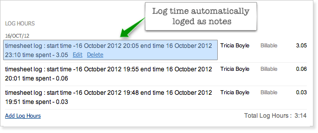 Timesheet Notes