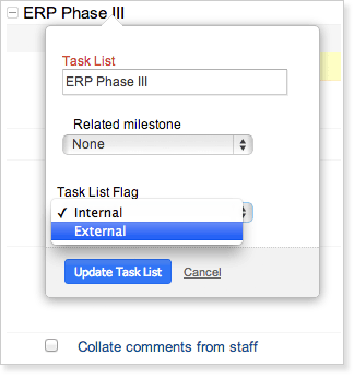 External tasklist External tasklist