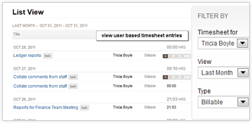 Record billing hours