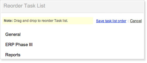 Reorder Task List Reorder Task List