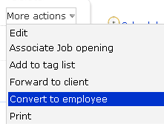 Convert Candidate to Employee