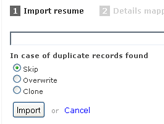 Bulk candidate import