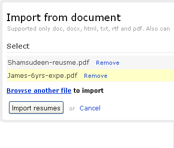 Import data in different file formats