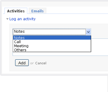 Log activities and notes