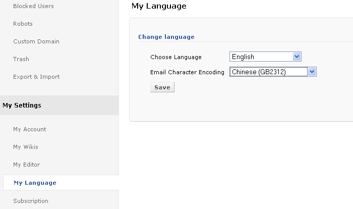 Wiki-Language Settings