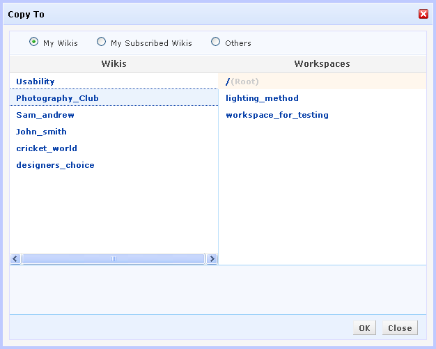 Wiki-Copy to Dialog