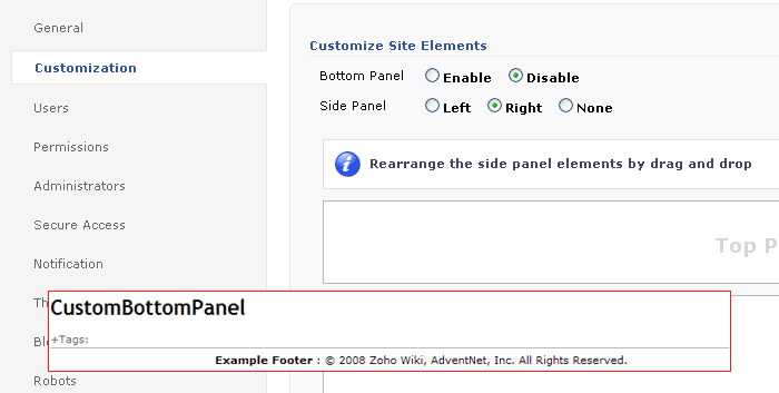 Wiki-Custom Bottom Panel