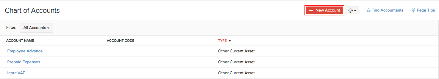 Vat Chart Of Accounts