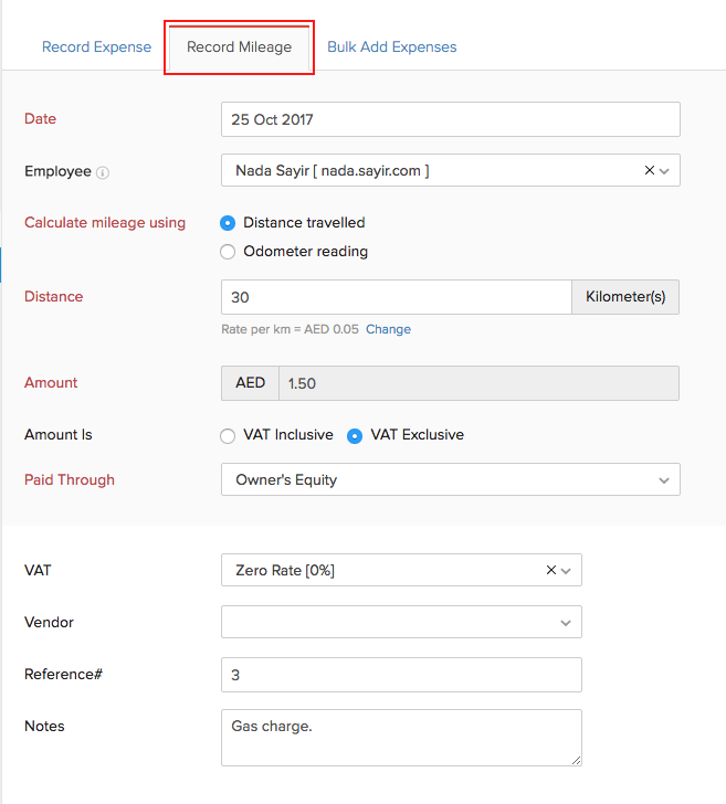 Expenses Help Zoho Books