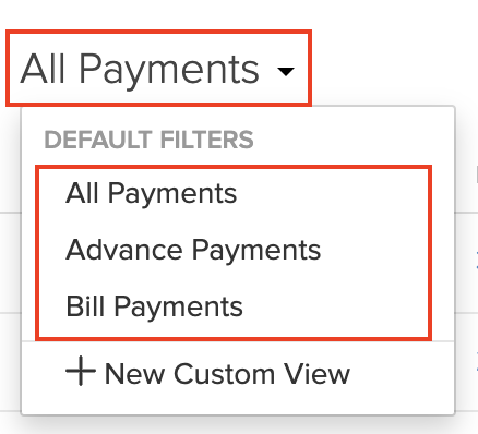 Filter Payments