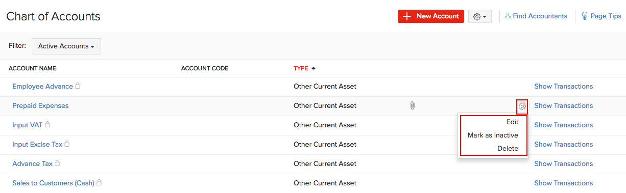 Configure Chart of Accounts