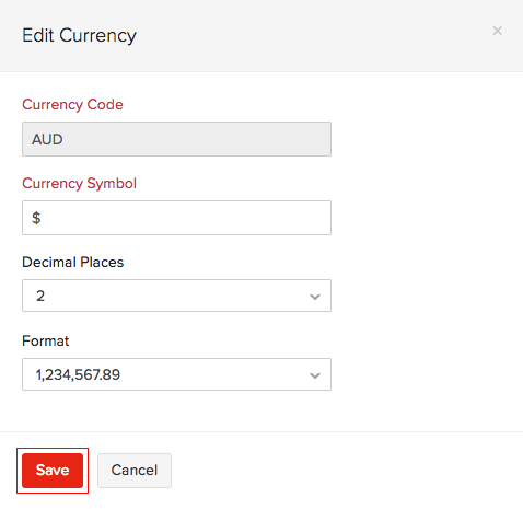 Edit Currency