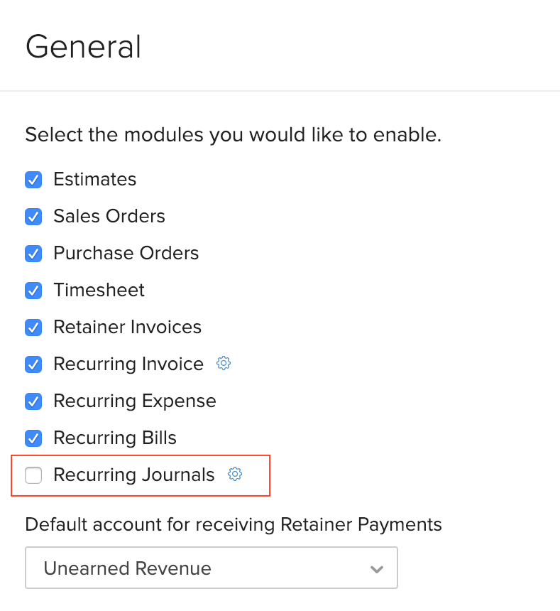 Disable Recurring Journals