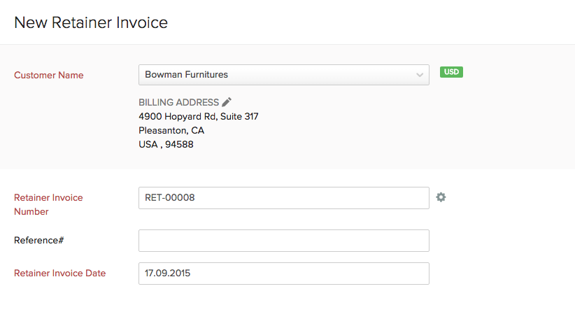 Customer details