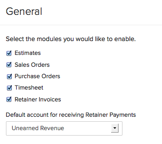Enabling Retainer Invoice