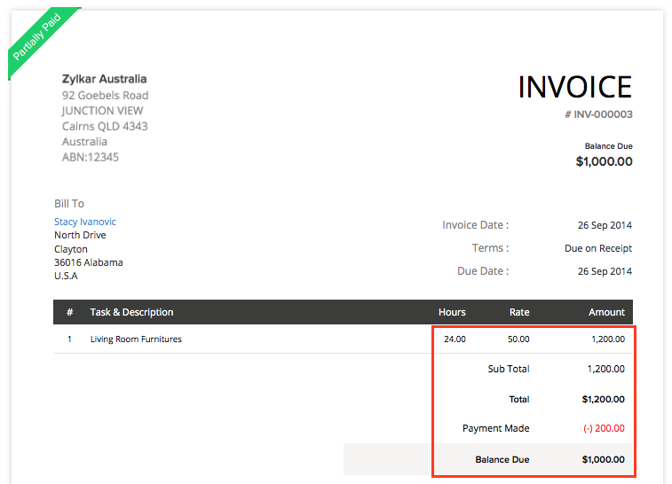 Invoice for Project