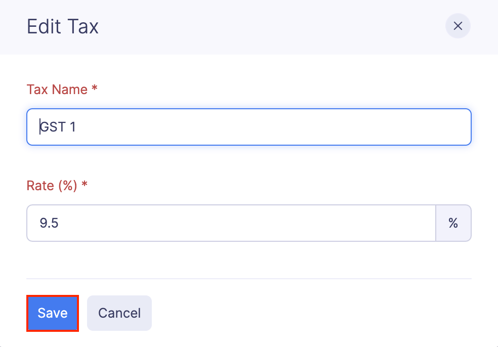 Edit a Tax