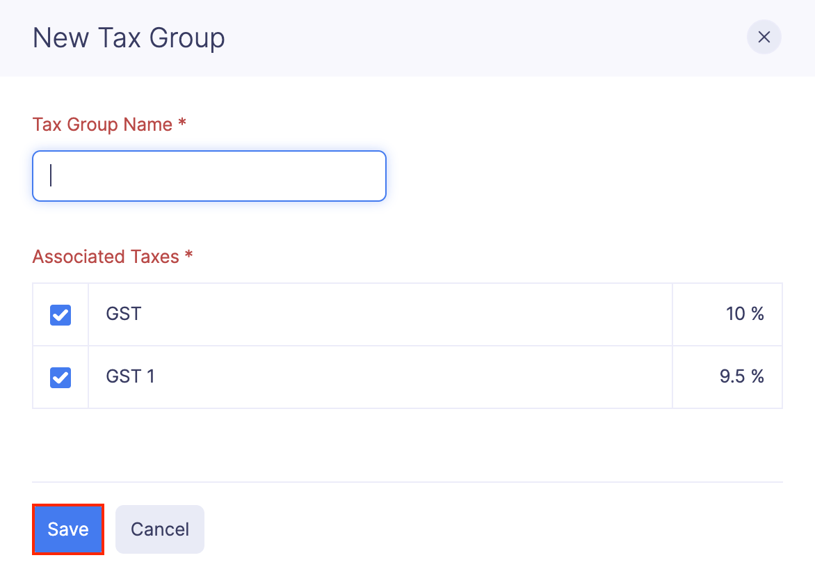 Add a New Tax Group