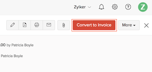 Convert to Invoice