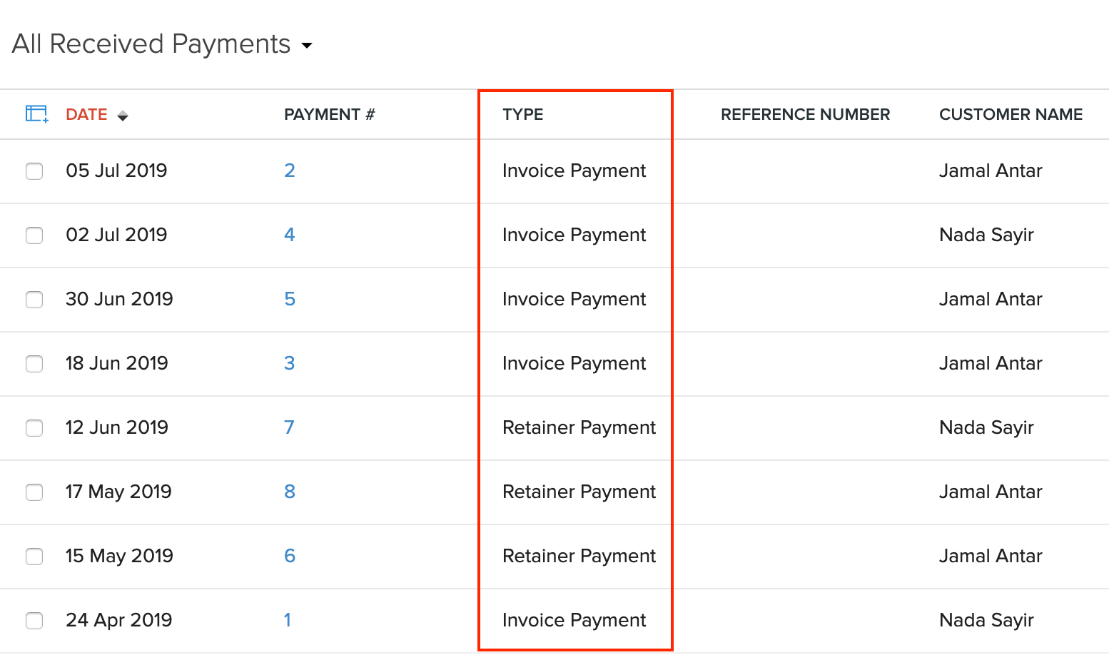 Payment Types