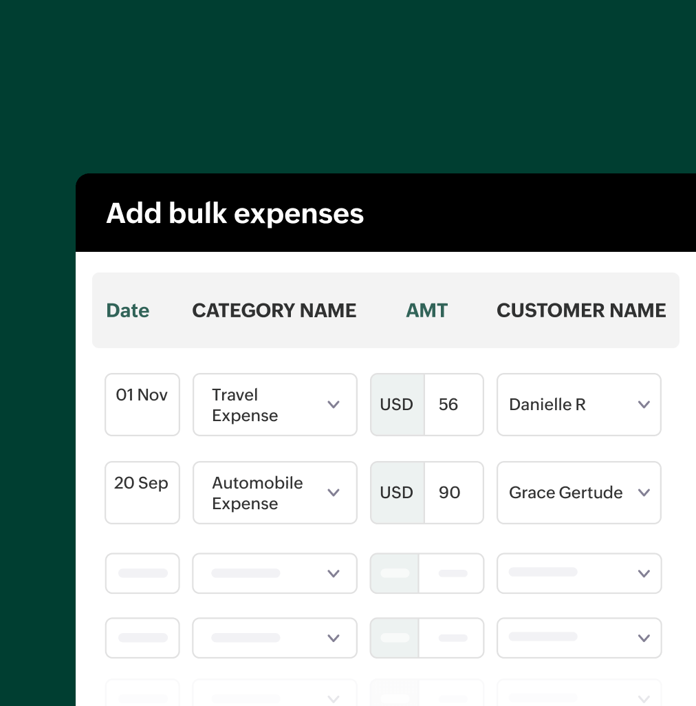 Add expenses in bulk | Zoho Billing