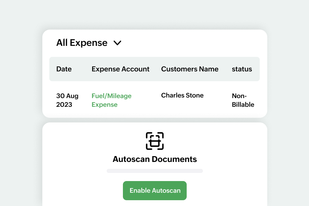 Auto scan expense receipts | Zoho Billing